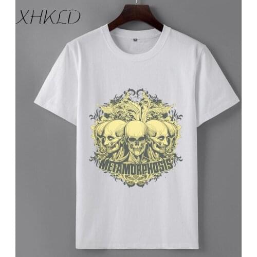XHKLD Fashion print Men clothing o-neck t-shirt 100% Cotton casual Summer short sleeves tee t shirt homme Brand camisetas hombre