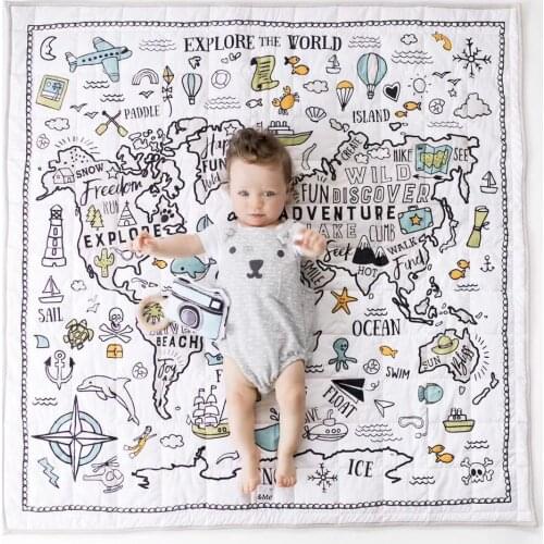 Funny World Map Adventures Games Mats Nordic Baby Play Carpet Kids Baby Crawling Toys Rug For Newborn Playmat Floor Room Decor