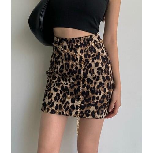 JMPRS Chiffon Women Leopard Mini Skirt Summer High Waist A Line Korean Female Skirt Casual Fashion Khaki Black Faldas New 2021