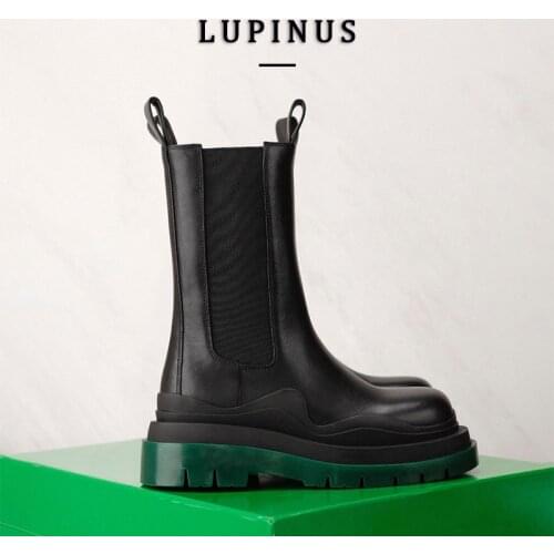 Luxury Brand Design Chelsea Boots Women Emerald Green Sole Chunky Platform Ankle Boots For Women High Top Women Boots 2020 Hot