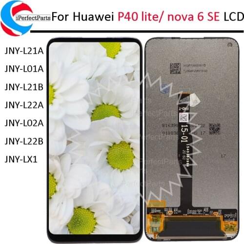 6.4'' For HUAWEI P40 Lite LCD Display with frame Touch Panel Screen Digitizer Assembly For Nova 6 SE Nova 5i LCD Replacement