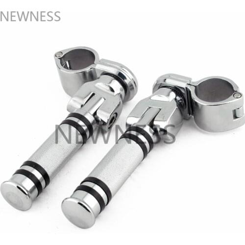 1 1/4" 32mm Motorcycle Highway Foot Pegs Engine Crash Bar Guards Clamp Footrest Mount Kit For Harley Bobber Chopper Universal