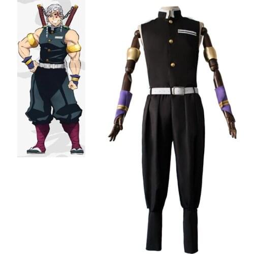 2019 Anime Demon Slayer Cosplay Costumes Uzui Tengen Men Fancy Party Cos Kimetsu No Yaiba Uniform Cosplay Clothes for Halloween