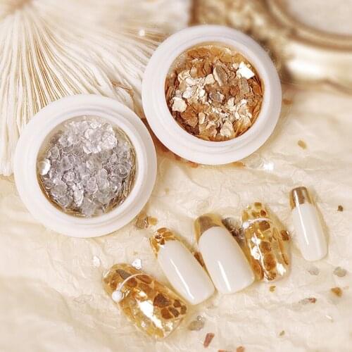 3 Colors Natural Rhinestone For Nails 3D Gradient Broken Sheet Mica Nail Art Decorations Nail Glitter Flakes