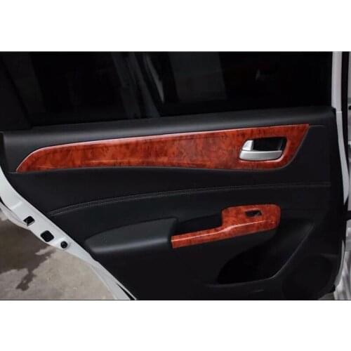 For Honda JADE 2013-2017 4PCS Wood ABS Chrome Car Door Interior Handle Bowl Protector Cover Trim Moldings Car Styling