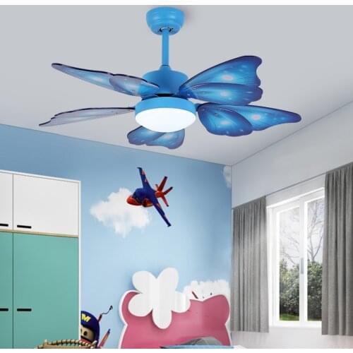 42 Inch Cartoon Fan Lamp Light For Kids Room Lighting 220V Pendant Light With Fan Dining Room Lighting Childrens Room Fan Light
