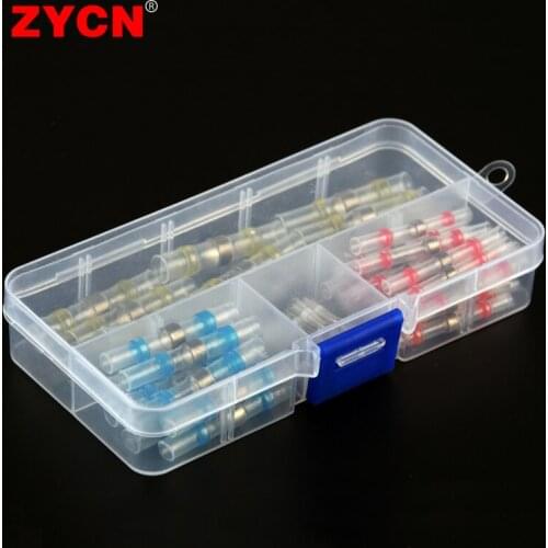 50Pcs Heat Shrink Wire Connectors Solder Seal Butt Electrical Terminals 0.25-6mm Insulated Waterproof Seal Splices Kit 10-26AWG