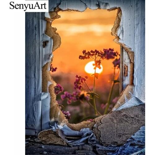 5D Diamond Painting Full Round Embroidery Picture Mosaic Art Accessories sunset Scenery Paiting Cross Stitch Kit Home Decoration