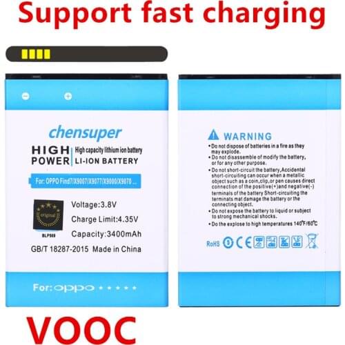 VOOC chensuper 3400mAh BLP569/BLP575 Battery for OPPO Find 7 Find 7a X9000 X9006 LTE X9007 X9076 X9077 cell phone battery