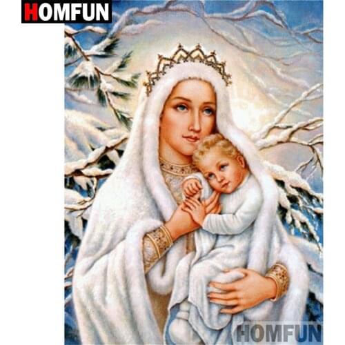 HOMFUN 5D DIY Diamond Painting Full Square/Round Drill "Religious woman" 3D Embroidery Cross Stitch gift Home Decor A00416