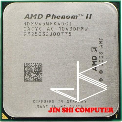Free Shipping AMD Phenom II X4 945 95W 3.0GHz Quad-Core CPU Processor HDX945WFK4DGM /HDX945WFK4DGI Socket AM3