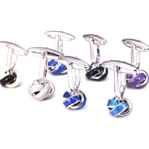 C-MAN Jewelry shirt cufflinks for mens Brand blue knot cuff buttons cuff links High Quality abotoaduras Free Shipping