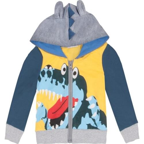 Boys Hoodies Jumper for Kids Cotton Jacket Dinosaur Crocodile Sweatshirts for 1-8years Kid Long Sleeve T Shirt Toddler Clothes