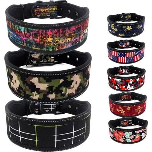 Optional Material Excellent Reflective Pet Collar Pet Supplies New Printed Diving Material Multicolor Dogs Basic Collars Qianyi