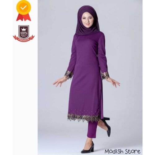 Guipure Double Suit Dress Muslim Sets 2021 Plus Sizes Muslim Clothes Hijab Dress Evening Dresses Kaftan Dubai Abaya Turkey Eid