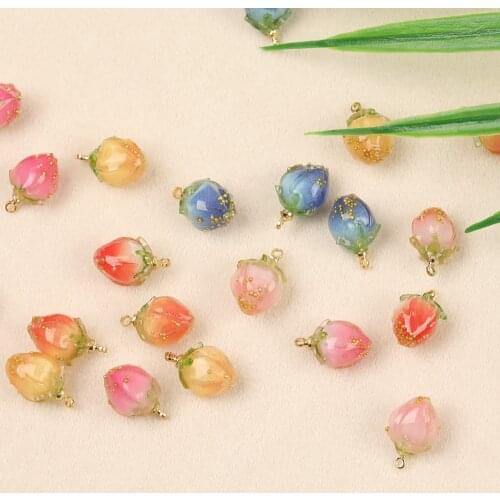 HAOSAW 4Pcs 9*15MM Jewelry Accessories/Peach Shape/Earrings Pendants/Hand Made/DIY Charms/Jewelry Findings & Components