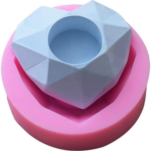 Creative Geometric Polygon Concrete Pot Mold Fleshy Succulants Plants Vase Candle Holder Tray Flowerpot Cement Silicone Mold