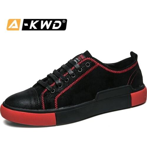 Fashion Sneaker Men Heren Schoenen Leer Black Footwear Casual Man Shoes Leather Genuine Autumn Luxury Men Shoes Leather Sneakers
