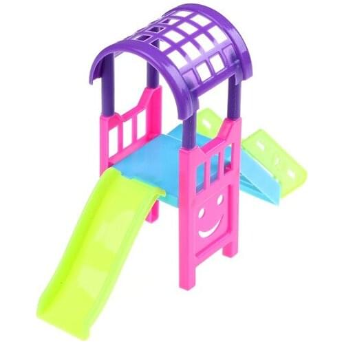 1Set Girl Play House Doll Amusement Park Slide Amusement Park Slide Swing Accessories Doll Toy Accessories For 10CM Doll