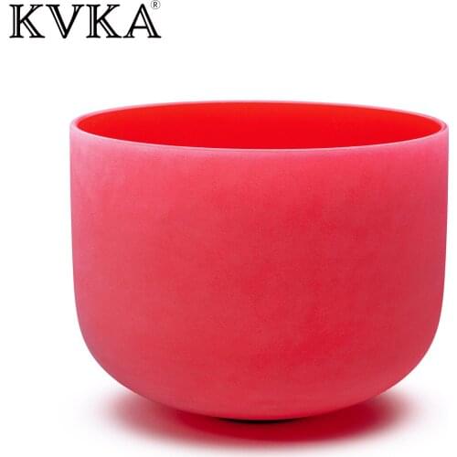 Red Color C note Root Chakra Quartz Frosted Quartz crystal singing bowl 10 inch