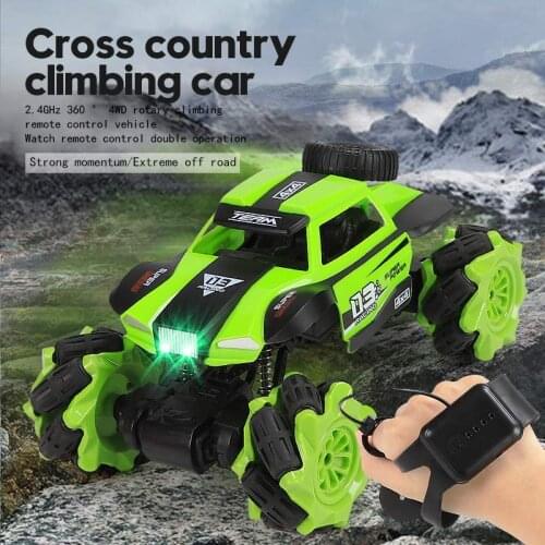 RC Car 1:16 4WD Radio Control Stunt Car Gesture Induction Twisting Off-Road Vehicle LED Light Climb Crawler Model Toys for Kids