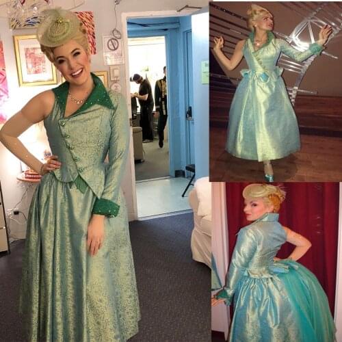 Musical WICKED Glinda Cosplay Costume Women Colonial Ball Gown Dress Custom Made H001