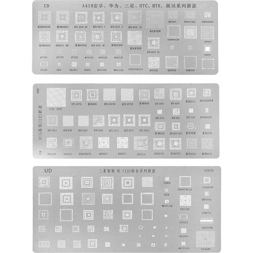 3pcs Universal BGA Reballing Stencils Kit For MTK Samsung HTC Huawei Android