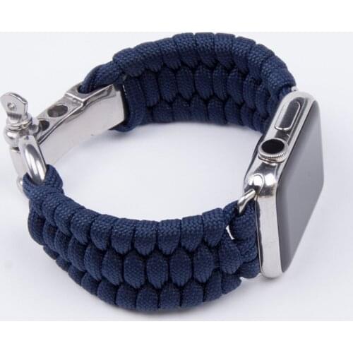 Suitable For Apple Nylon Strap 38mm 40mm 42mm 44mm iwatch 1 2 3 4 5 Hand-woven Strap Umbrella Rope Adjustable Sports Bracelet