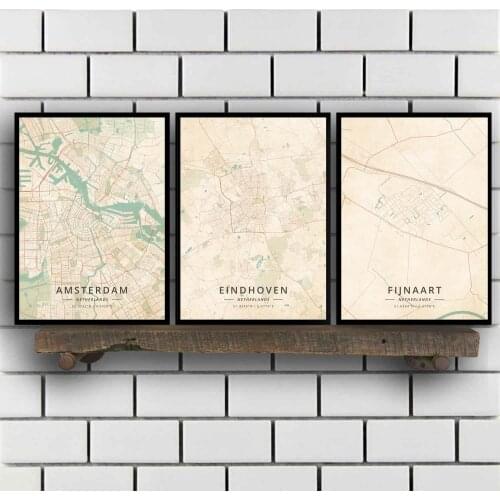 Amsterdam Eindhoven Fijnaart Leiden Rotterdam The Hague Netherlands Poster