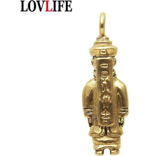 Punk Retro Brass Zombie Figurines Keychain Pendant Jewelry Metal Copper Skeleton Corpse Model Keyring Hanging Charms Funny Gifts