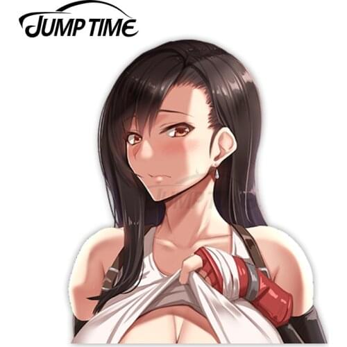 Jump Time 13 x 6.1cm Car Decals Final Fantasy Sexy Anime Car Stickers Motorcycle Computer Bumper Peeker Vinyl Decoration