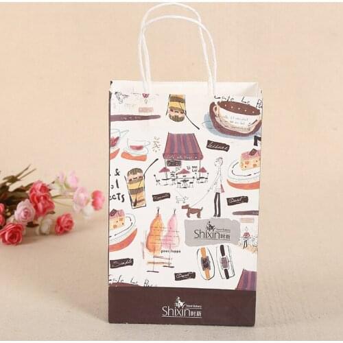 10pcs High Quality Flower PE Gift Bags Plastic Shopping Bags Clothing Package Bags Party Supply Christmas New Year Gift Bags