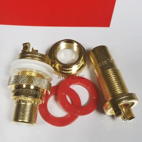 2pcs CMC-805-2.5F 24K Gold Plated Brass RCA Jack Female Socket Connector for HiFi Audio Video TV CD AMP Panel Chassis Mount