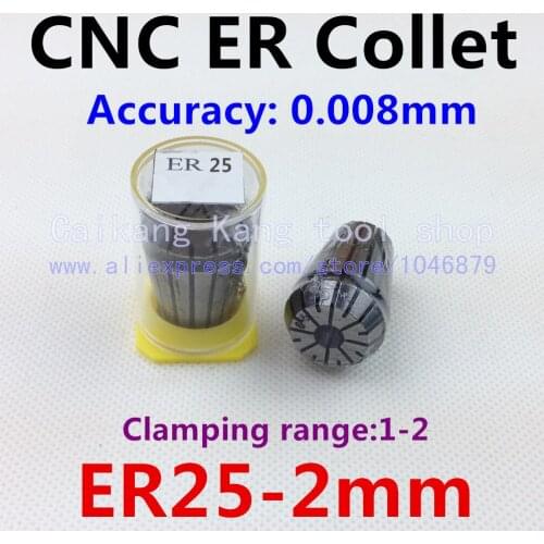 Precision 0.008mm, CNC collet, collet clamping tool holder, collet flexible, high precision collet, ER25-2MM