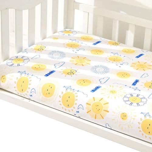 Baby Crib Sheets Jersey Knit Cotton Soft Baby Bed Linen Mattress Cover Mini Crib Sheets Newborn Children Bedding Set 100*56*6cm