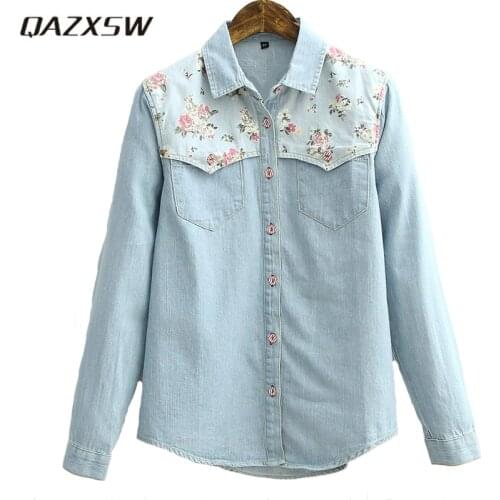 QAZXSW Blue Blouses