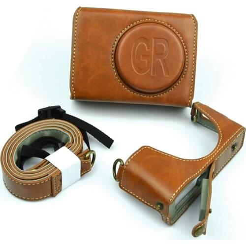 Luxury PU Camera Leather Case For Ricoh GR GRIII GR3 Camera Bag Case Cover With Strap