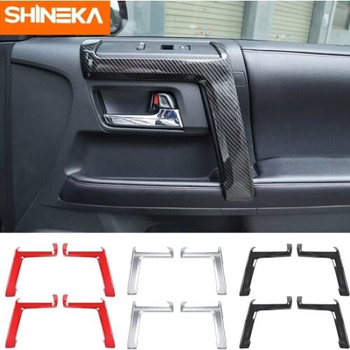 SHINEKA 4 Pcs ABS Car Interior Door Handle Decoration Cover Stickers For Toyota 4Runner 2010+ Car Styling Accessories