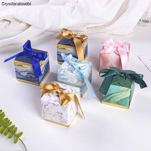 Theme Wedding Favors Candy Box Baby Souvenirs Gift Box with Ribbon Chocolate Paper Box Beautiful Gift Box for Wedding Seven mode
