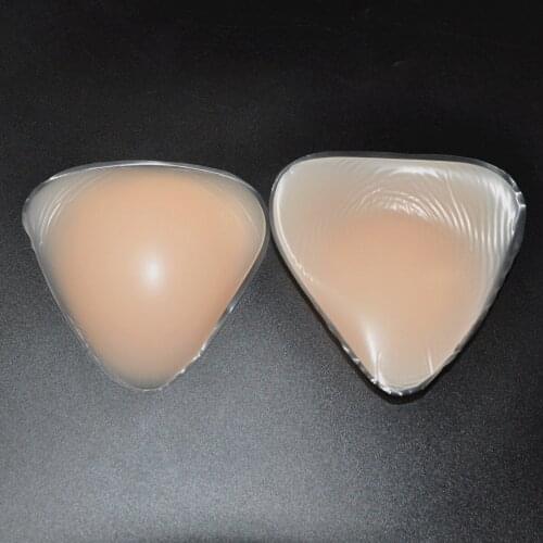 Triangle Shape Gathered Chest Pad Nipple Cover Swim Swimsuit Bikini Soft Silicone Padded Chest Pad Insert Women Boob Enhancer