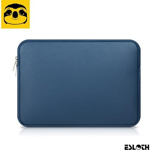 ESLOTH Blue PU Leather Waterproof Laptop Sleeve Bags Notebook Cases Computer Cover for 11.6" 13.3" 15.4 inch For Macbook Air Pro