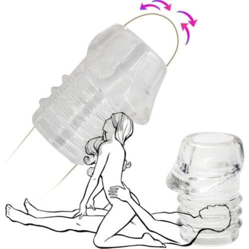 Foreskin Protection Penis Sleeve Delay Ejaculation Massage Glans Masturbation No Vibrators Sex Toys For Men Adult Sex Products