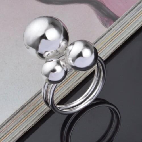 Pure Silver 925 Rings for Women Bague Femme Big Ball Wedding Ring Anel Anillo Fashion Jewelry Accessories Bijoux Gifts for Lady