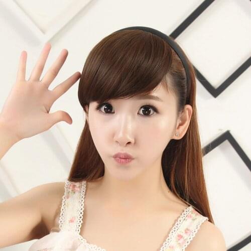 ZM Black Brown Blonde Synthetic Hair High Temperature Fiber Gradient bangs Hair Pieces Clip In Hair Extension Bang Accessories