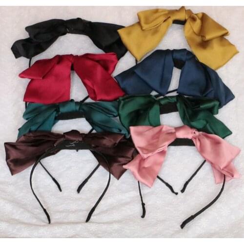 1PCS Fashion Womens Headband Solid Color Casual Hairband Double Bowknot Hair Bands Headwear Hair Accessories