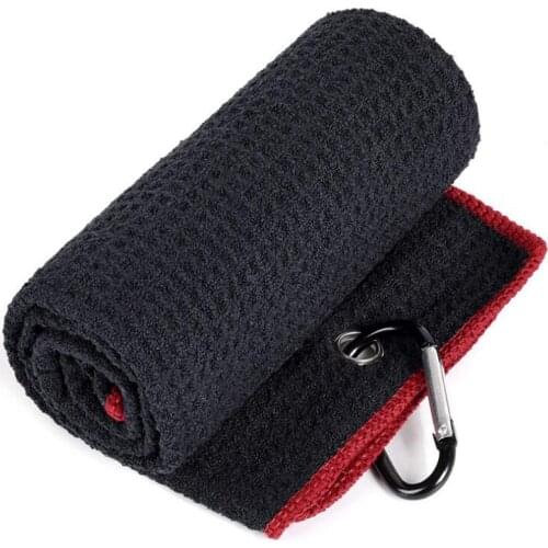 100PCS Golf Towel Waffle Pattern Cotton With Carabiner Cleaning Towels Microfiber Hook Cleans Clubs Balls Hands