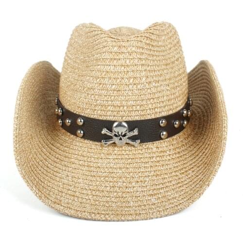 2019 Summer Straw Women Men Hollow Western Cowboy Hat Sombrero Hombre Beach Cowgirl Jazz Sun Hat Size 57-59CM