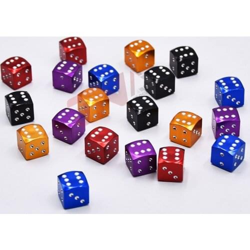 Auto Dice Shape Tire Valve Stems Caps 4pcs Tyre Wheel Cover