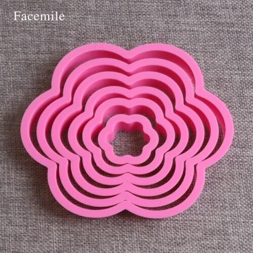 6PCS Pink Plum sweet Heart Spray Stencils Birthday Gift DIY Mold Dessert Decorating Bread Tools 02031