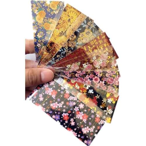 8pcs Holographic nail foils stickers Nail Art FlowerTransfer Decal Paper nail foil glue Nail Decoration